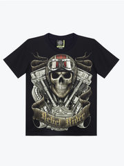 Rebel Rider Skull  T-shirt