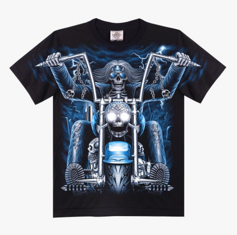 Skull Blue  Riding T-shirt