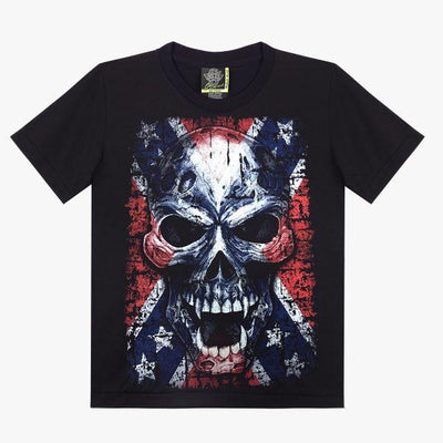 American Flag Skull T shirt - Apache Concept Store