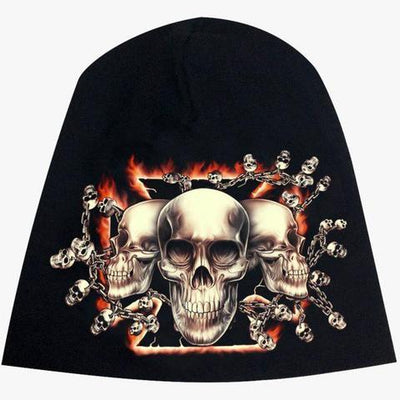 Skull Iron Cross Fire Beanie - Apache Concept Store