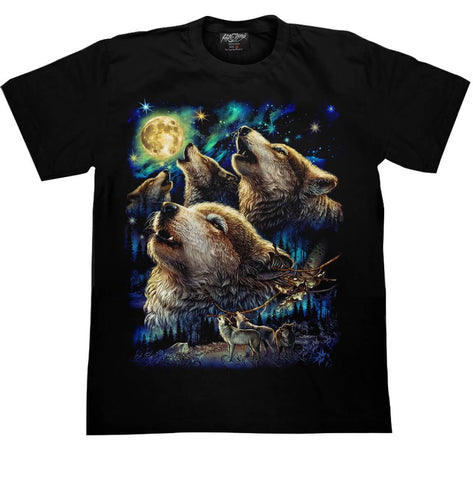 Wolf Howling at the Moon T-shirt - Apache Concept Store