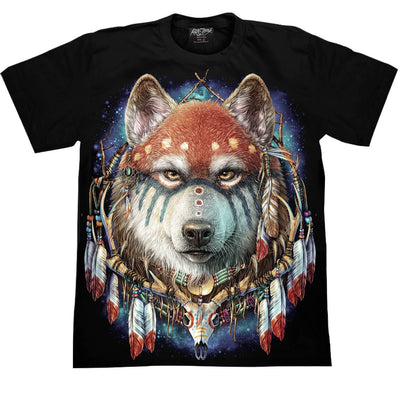 Native American Wolf T shirt - Apache Concept Store
