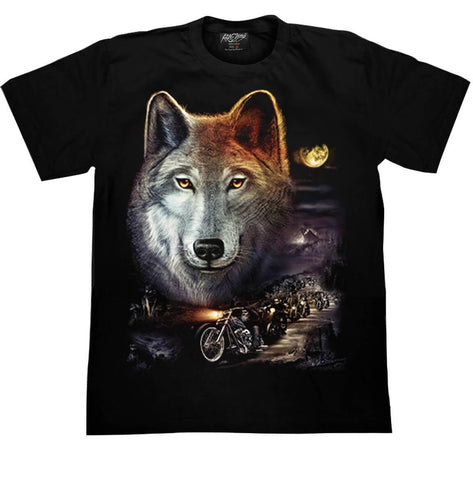 Wolf Bikers on the Road T shirt - Apache Concept Store
